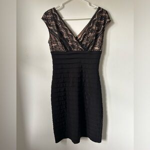 Adrianna Papell Lace Banded Mini Dress